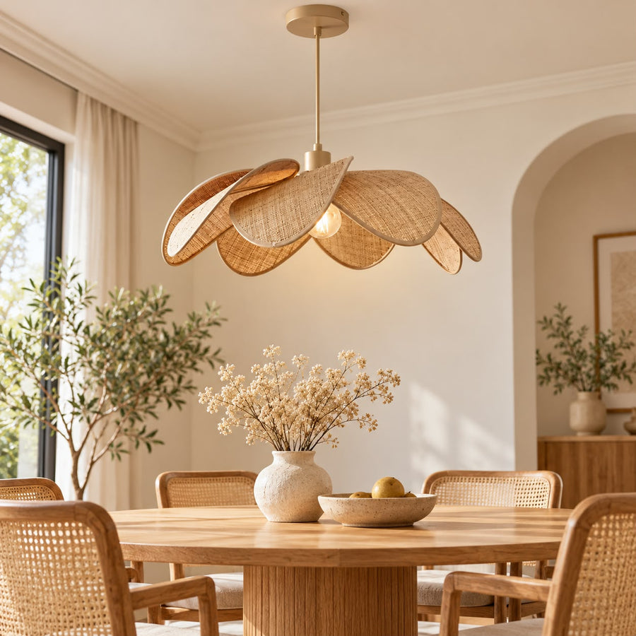 Auréa – Suspension florale en rotin