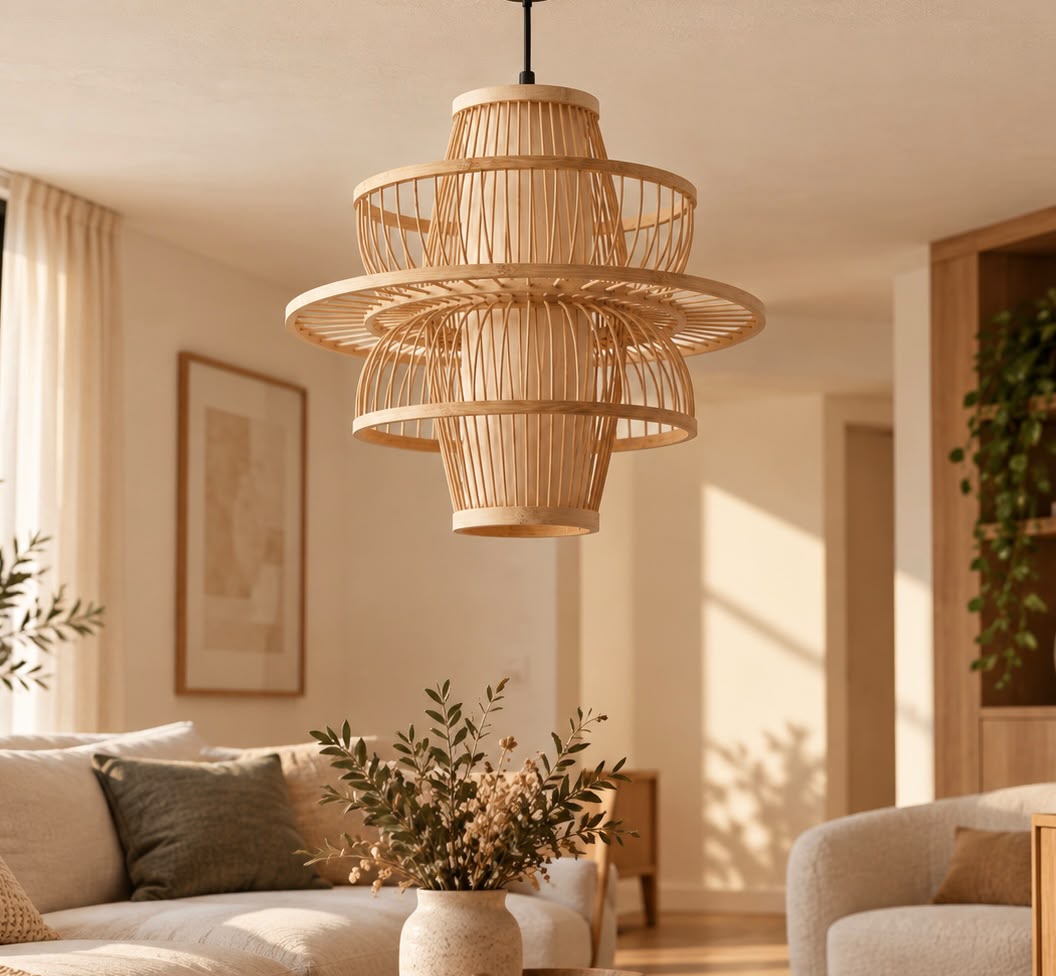 Oréane – Suspension sculpturale en bambou