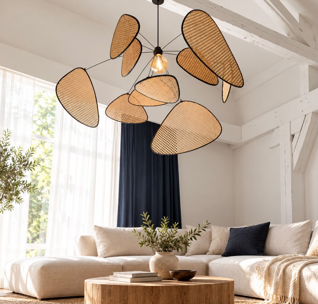 Elyna – Suspension sculpturale en cannage