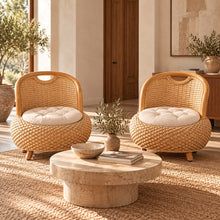Alba – Fauteuil bas en rotin naturel