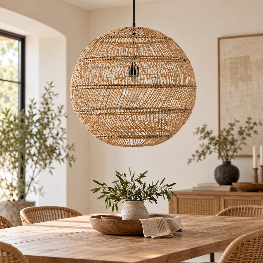 Sphéra – Suspension boule en rotin tressé
