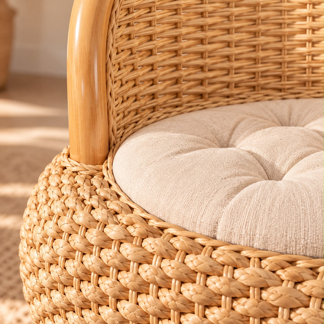 Alba – Fauteuil bas en rotin naturel